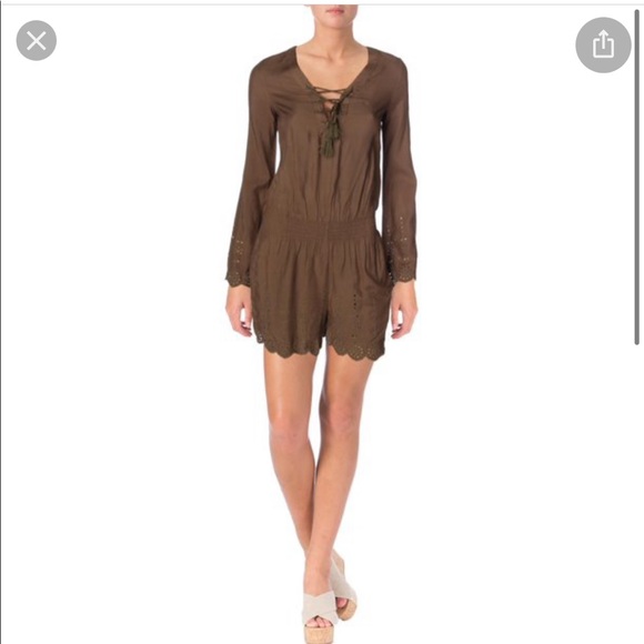 Jessica Simpson Pants - Long Sleeve Forest Green Romper